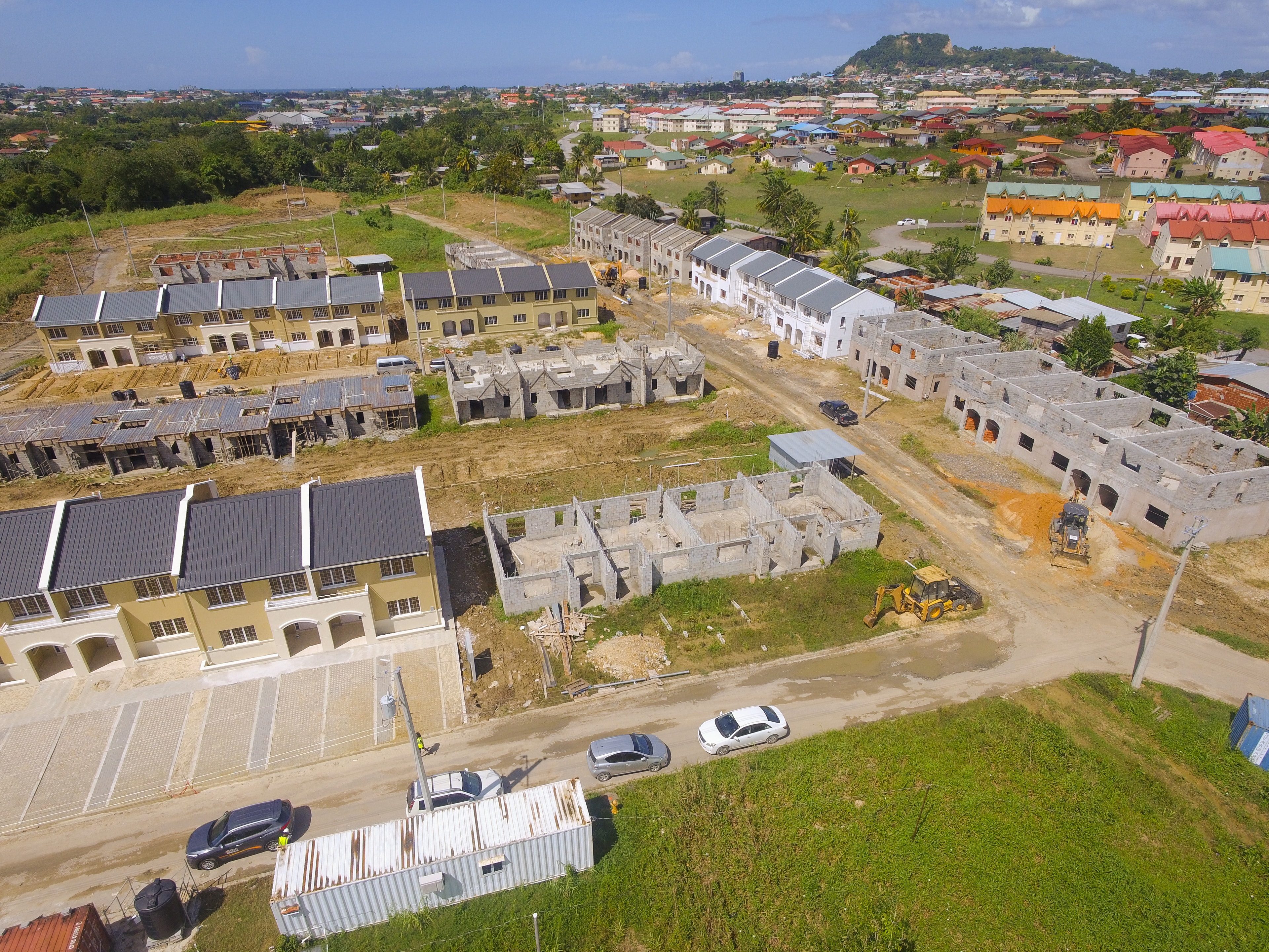 Atlas housing development construction, aerial view
